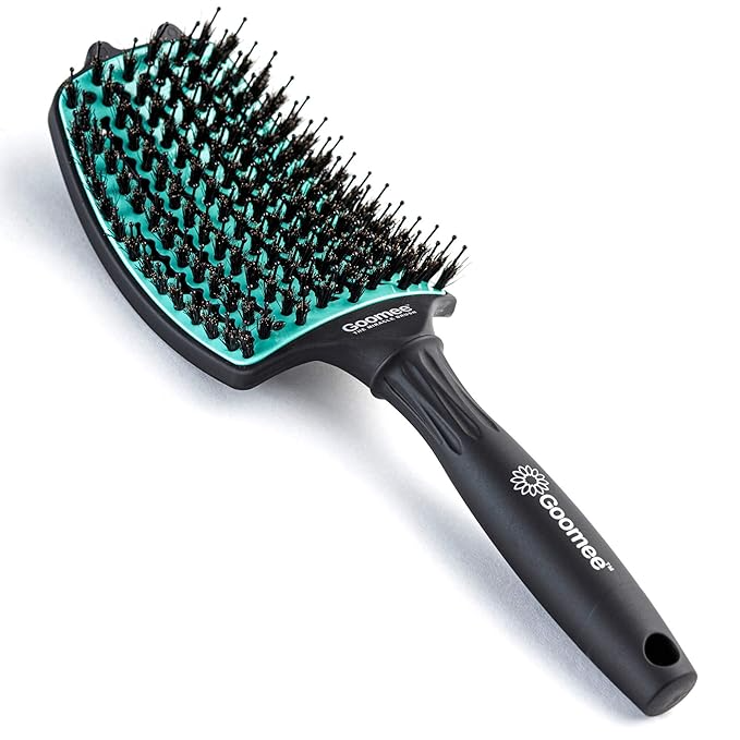 Goomee Miracle Detangling Brush Nylon Boar Bristles Green with Goomee Hair Ties Goomee Miracle Detangling Brush Nylon Boar Bristles Green with Goomee Hair Ties