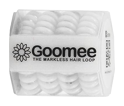 Goomee Original The Markless Hair Loop (Box of 4) - Traceless Hair Ring - Spiral No Crease No Damage Hair Ties (Pearly White)
