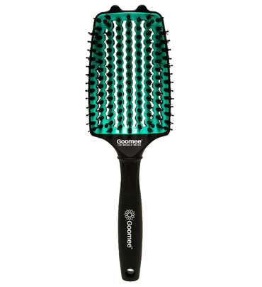 Goomee Miracle Detangling Brush Nylon Boar Bristles Green with Goomee Hair Ties